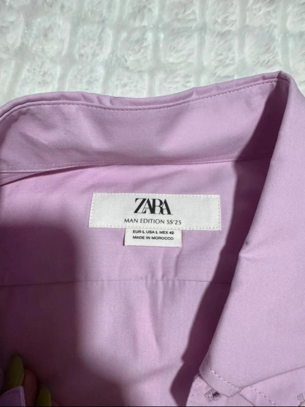 Zara Men's Light Lavender Button-Down Dress Shirt